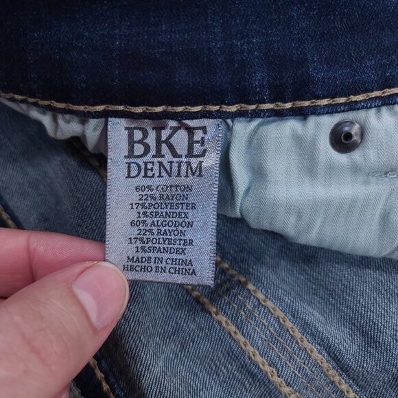 BKE Jeans Mens 36x30 Blue Denim Derek Bootleg Bootcut Dark Wash Western Pants - Picture 8 of 9